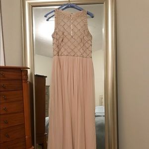 Adrianna Papell Blush Pink Beaded Bridesmaid Dress